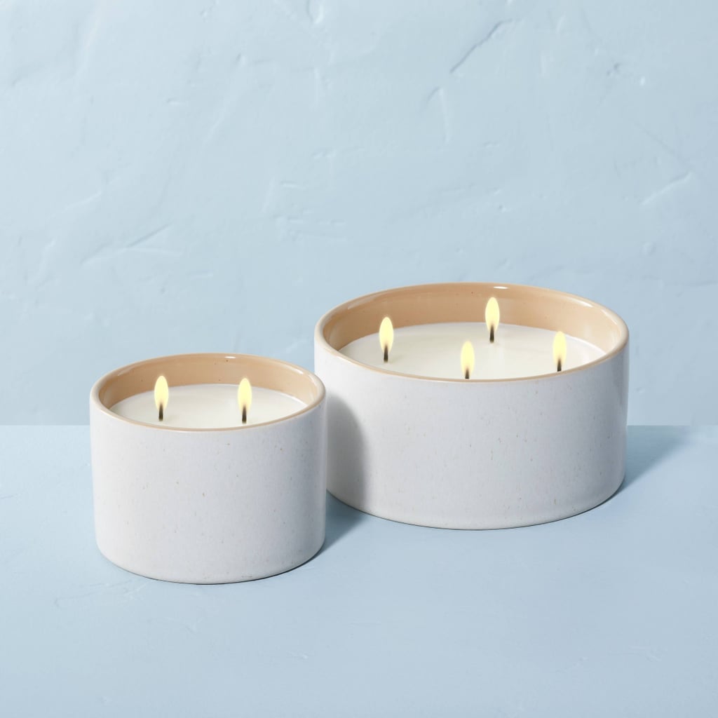 气味清新蜡烛:炉和手柠檬派色调陶瓷蜡烛
