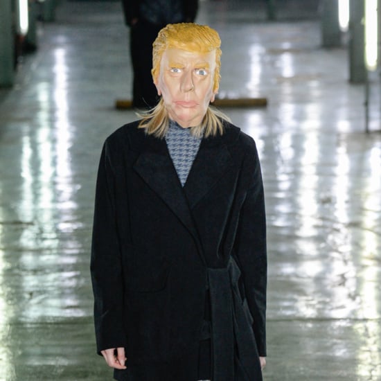 Models Wearing Donald Trump and Hillary Clinton Masks