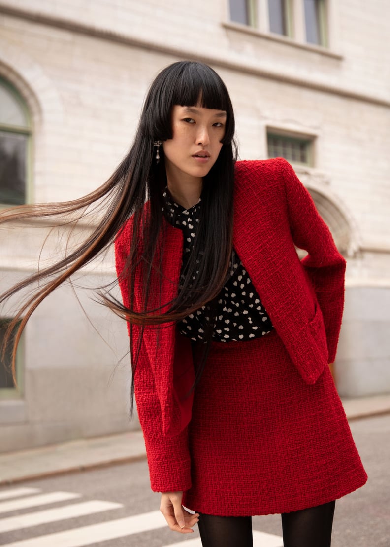 & Other Stories Pocket Tweed Jacket and A-Line Miniskirt