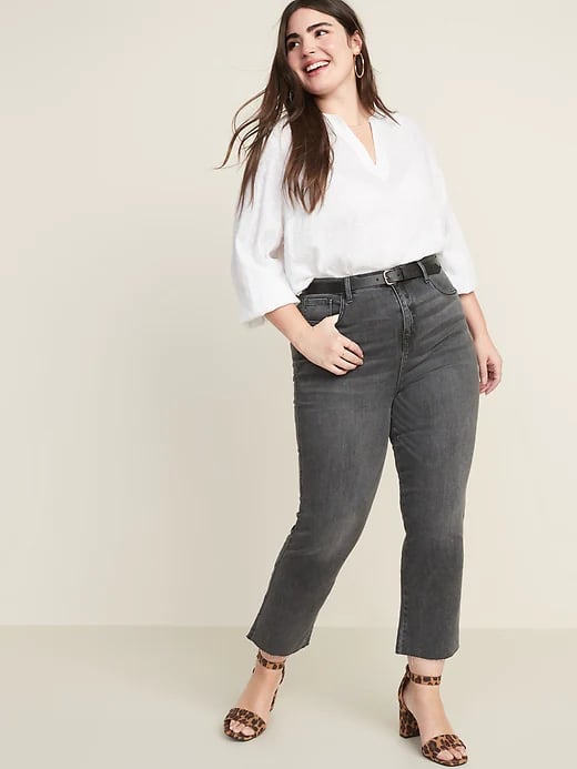 Old Navy High-Waisted Raw-Edged Flare Ankle Jeans