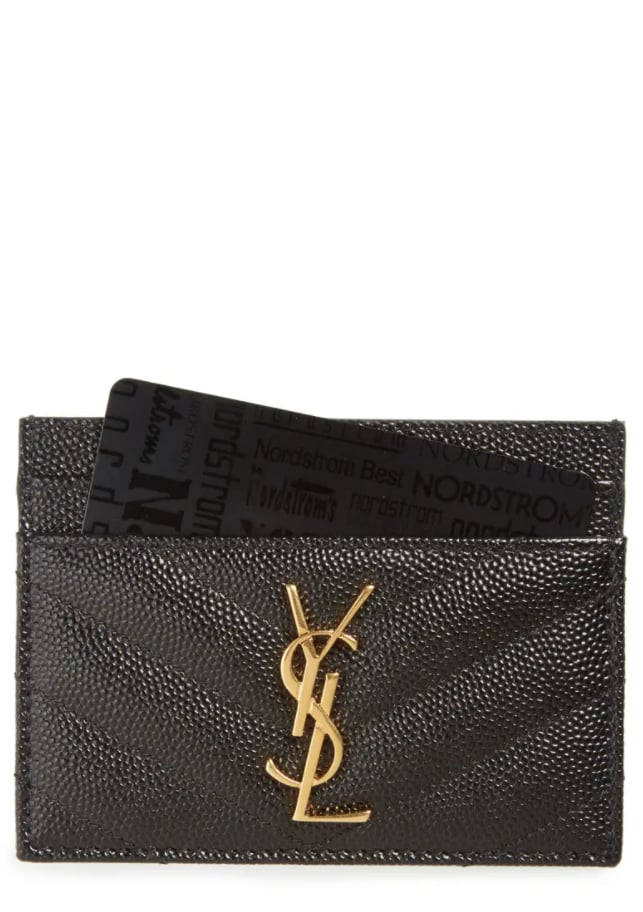 Saint Laurent Monogram Quilted Leather Credit Card Case