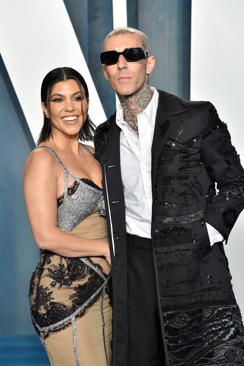 BEVERLY HILLS, CALIFORNIA - MARCH 27: Kourtney Kardashian and Travis Barker attend the 2022 Vanity Fair Oscar Party hosted by Radhika Jones at Wallis Annenberg Center for the Performing Arts on March 27, 2022 in Beverly Hills, California. (Photo by Lionel