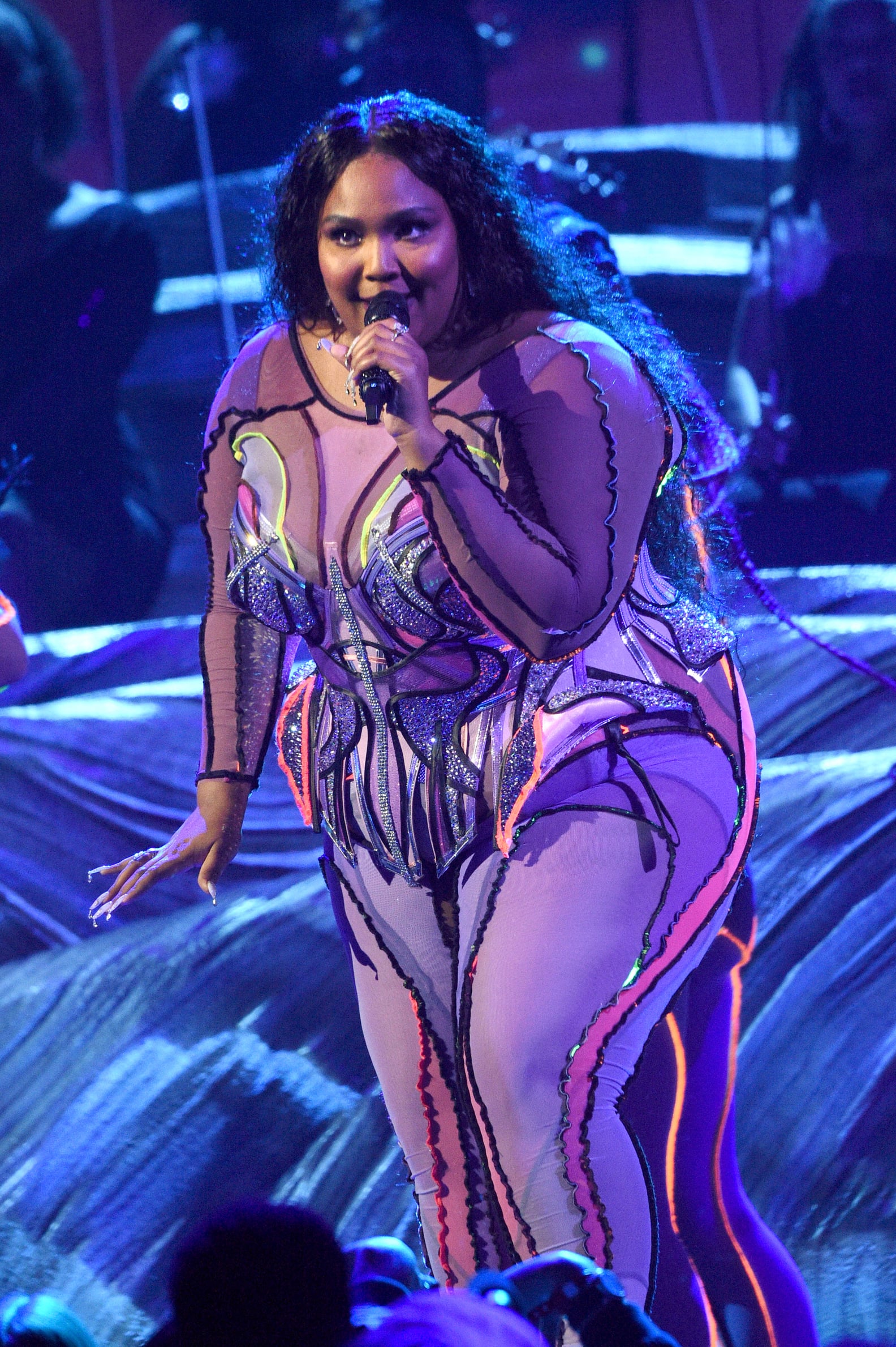 Lizzo's Christian Siriano Grammys Gown and Neon Bodysuit POPSUGAR Fashion