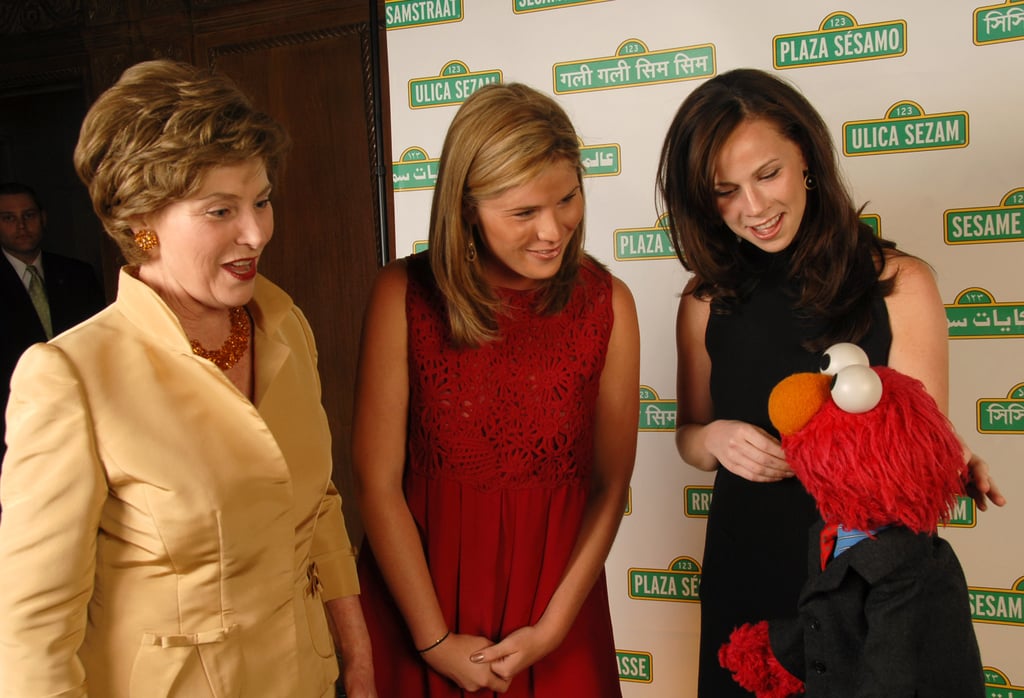 First Lady Laura Bush With Daughters Jenna and Barbara, 2007