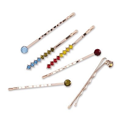Sincerely Jules x Scunci Bobby Pin With Rainbow Stones 6-Pack