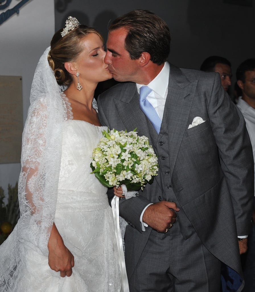 Prince Nikolaos and Tatiana Blatnik
The Bride: Tatiana Blatnik, a former event planner for Diane von Furstenberg.
The Groom: Prince Nikolaos of Greece and Denmark, son of King Constantine II of Greece and Anne-Marie of Denmark.
When: Aug. 25, 2010.
Where: In true princess style, Tatiana arrived by horse-drawn carriage to their wedding at the Cathedral of Ayios Nikolaos in Spetses, Greece.
