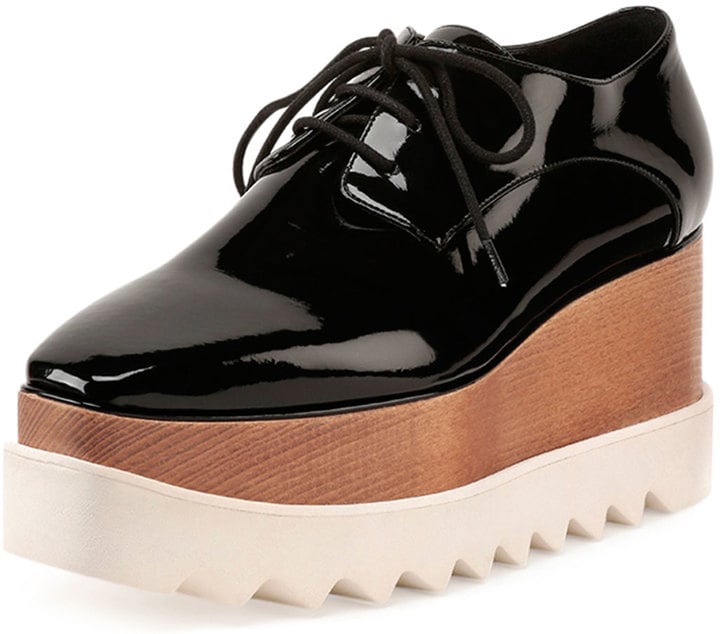 Stella McCartney Faux-Patent Lace-Up Loafer, Black ($1,100) | Best ...