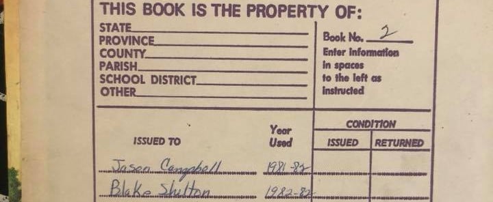 Girl Has Textbook Owned by Blake Shelton