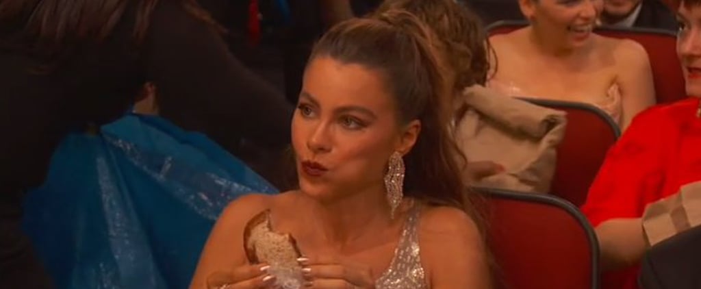 Sofia Vergara Eats Sandwich at Emmys 2016