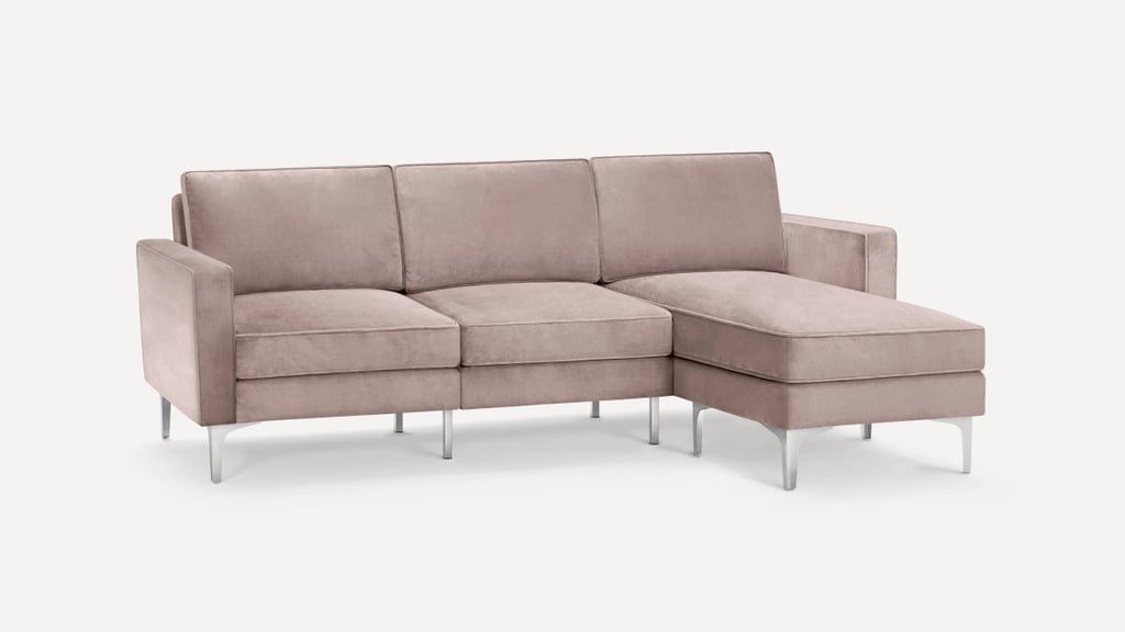 Something Pink: Burrow Performance Velvet Sectional with Chaise