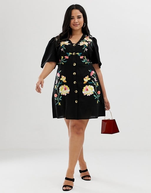 Asos curve embroidered dress hotsell