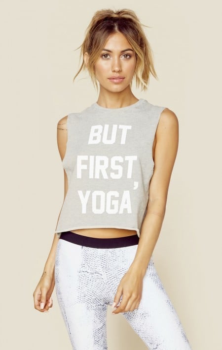 The Laundry Room But First Yoga Crop Tee