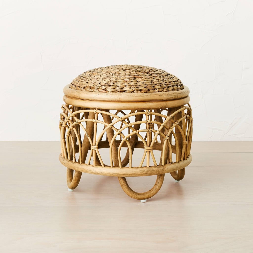 A Glam Ottoman Opalhouse designed with Jungalow Catania Tassel Ottoman with Ball Feet
