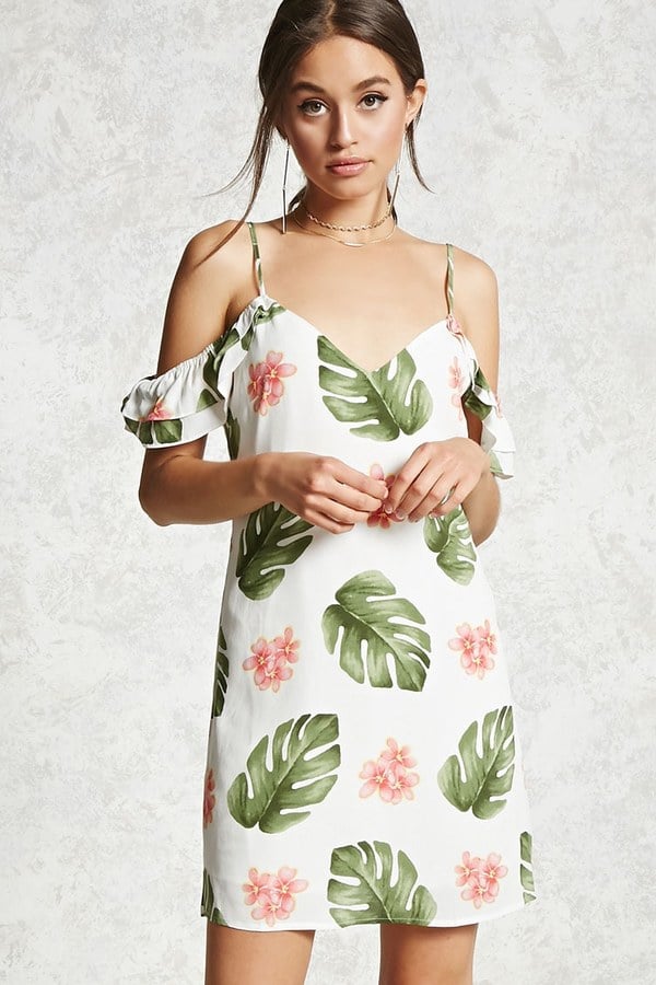 Forever 21 Tropical Open-Shoulder Dress