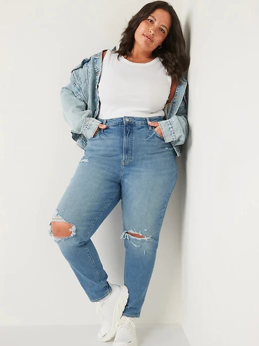 Old Navy Higher High-Waisted O.G. Straight Ripped Jeans