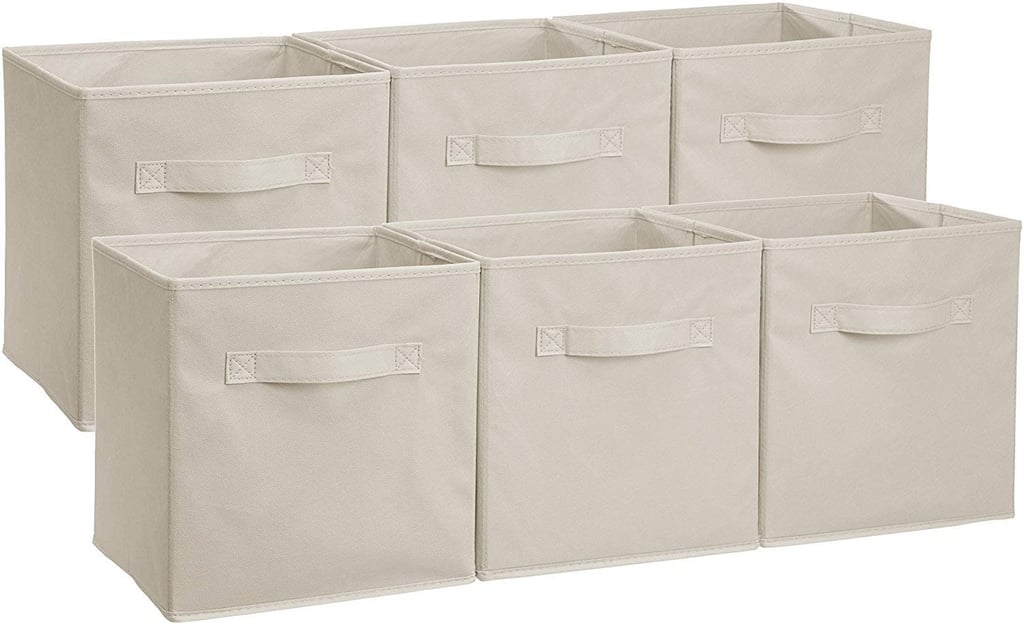 Amazon Basics Collapsible Fabric Storage Cubes Organizer with Handles Pack of 6