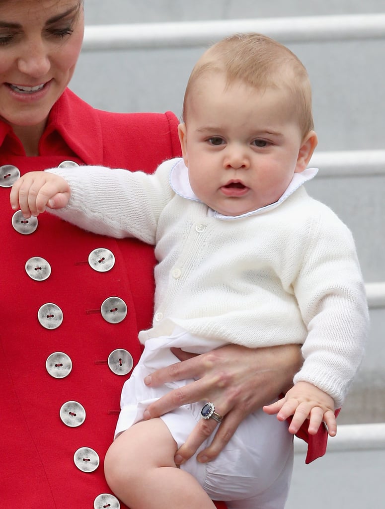 Prince George in Australia in 2014 Wearing a White Sweater