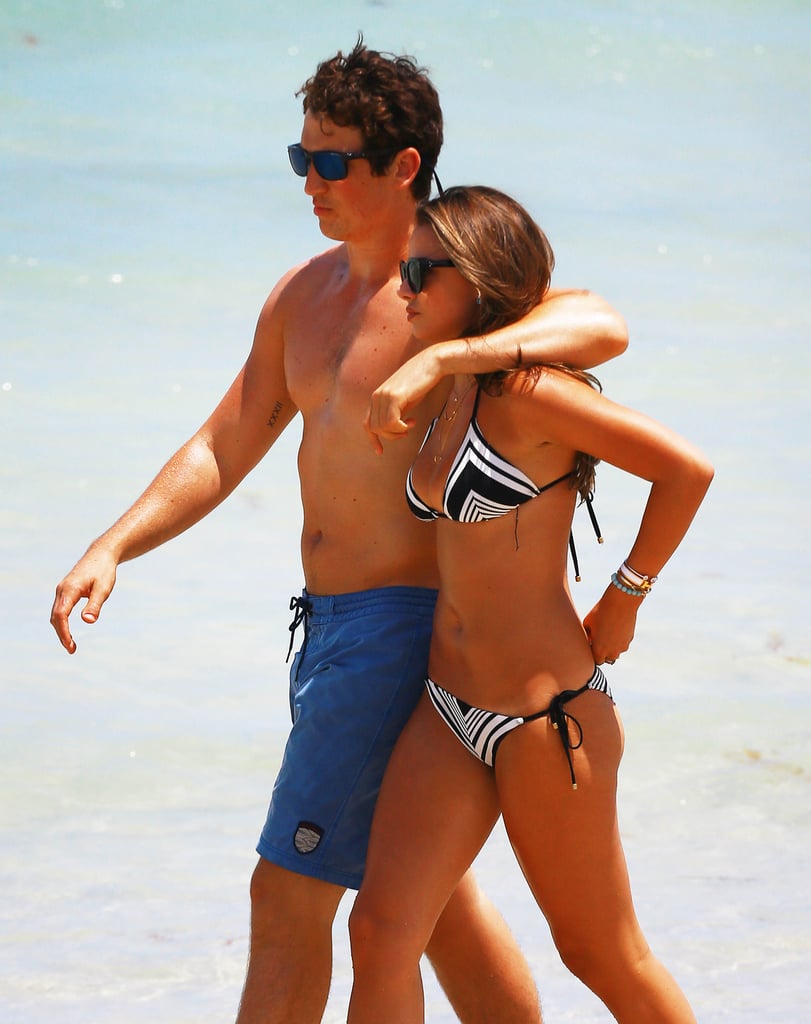 Miles Teller and Keleigh Sperry soaked up the sun in Miami in May 2015.