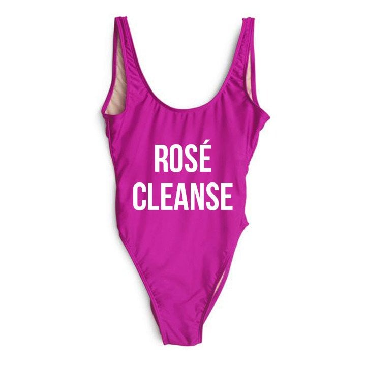 one piece swimsuit with saying