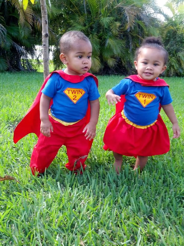 Twin boy top and girl costumes