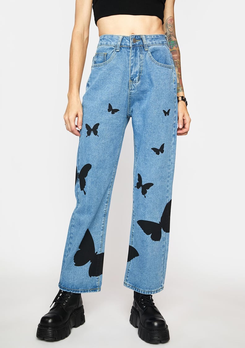 Zemeta Black Butterfly Jeans