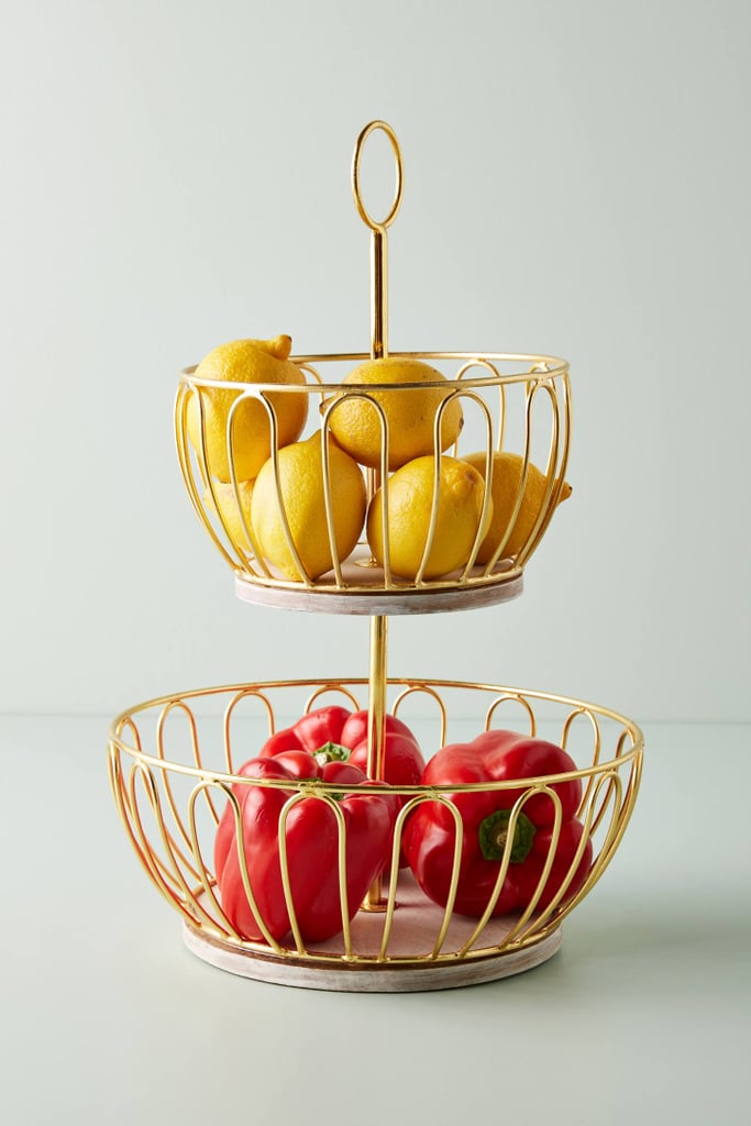 Gold Wire Two-Tier Fruit Basket