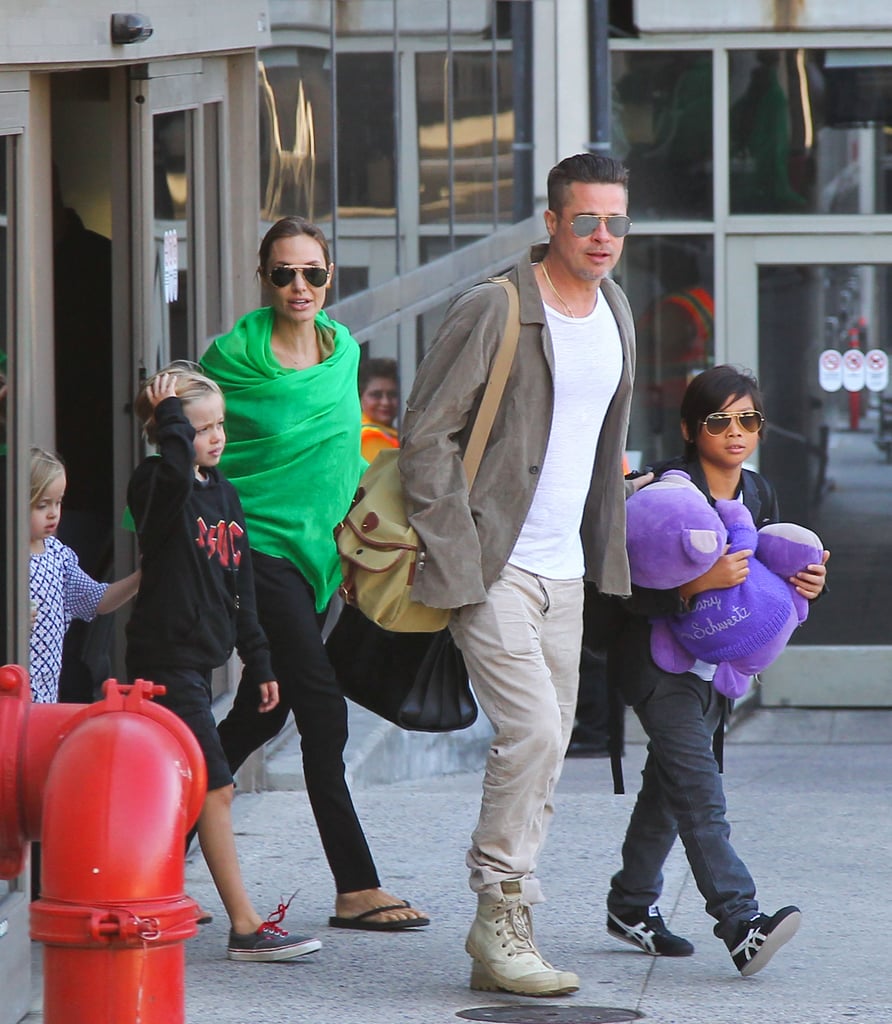 Angelina Jolie and Brad Pitt With Their Kids at LAX