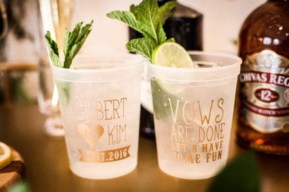 "Vows Are Done Let's Have Some Fun" Personalized Reusable Plastic Cups