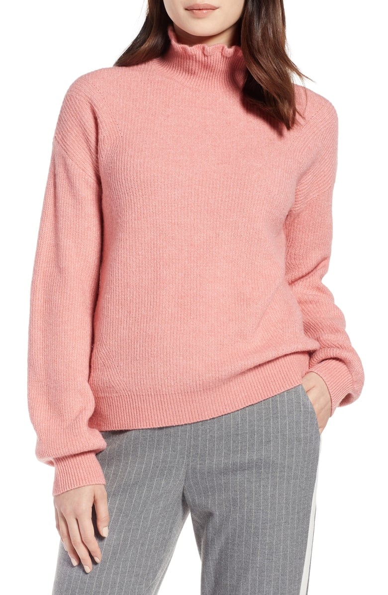 Halogen Ruffle-Neck Sweater