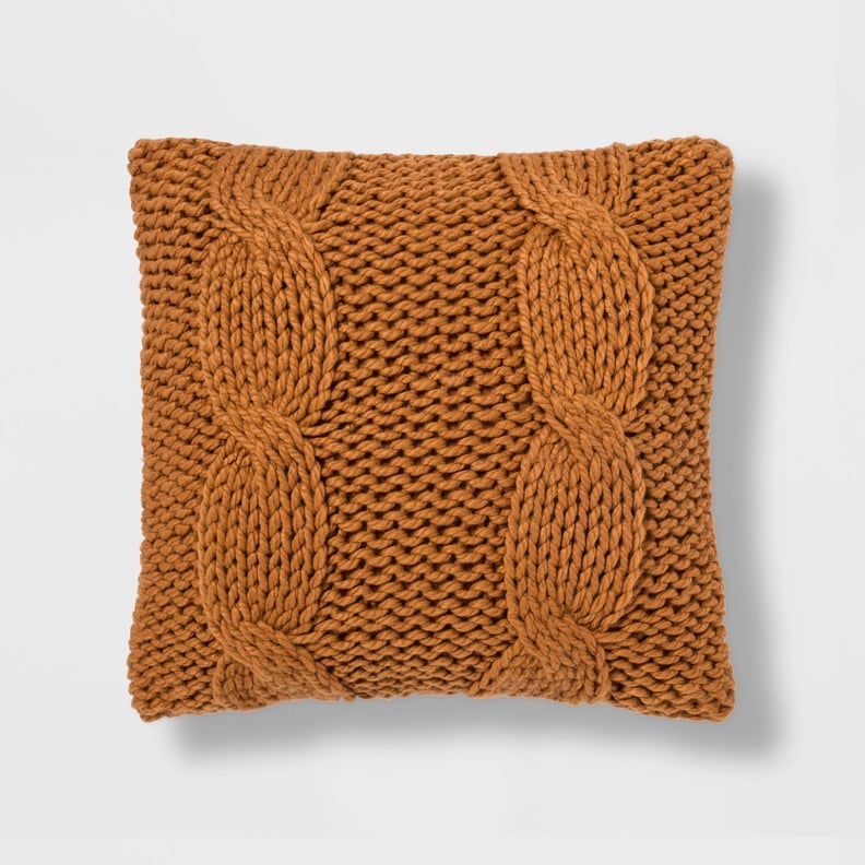 Chunky Cable-Knit Throw Pillow
