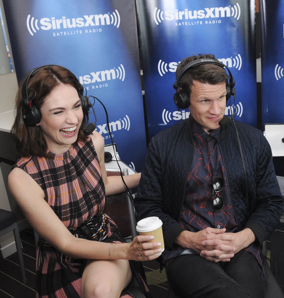 Matt Smith and Lily James at SiriusXM during Comic-Con