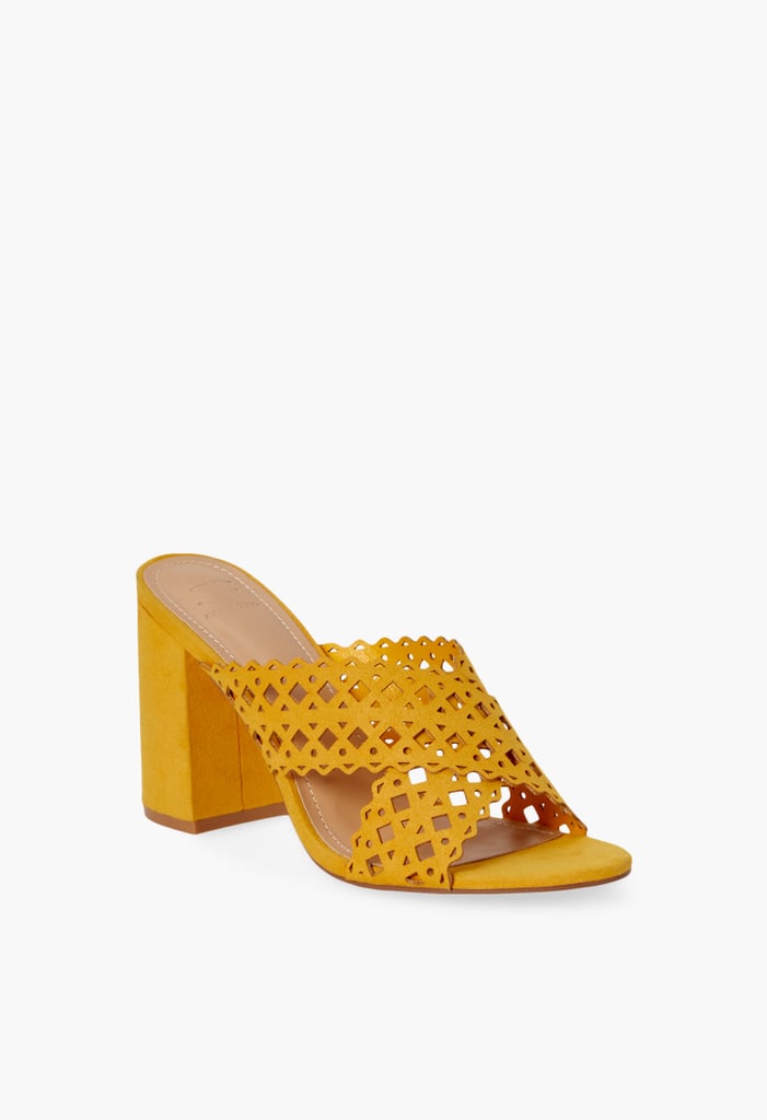 Ayesha Curry x JustFab Bell Sandals in Golden Rod