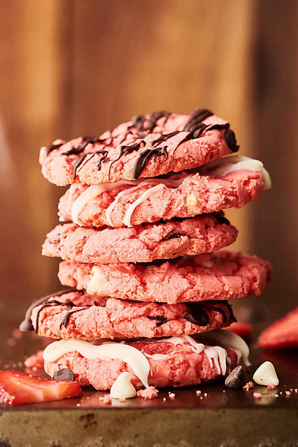 Strawberry Cake Mix Cookies