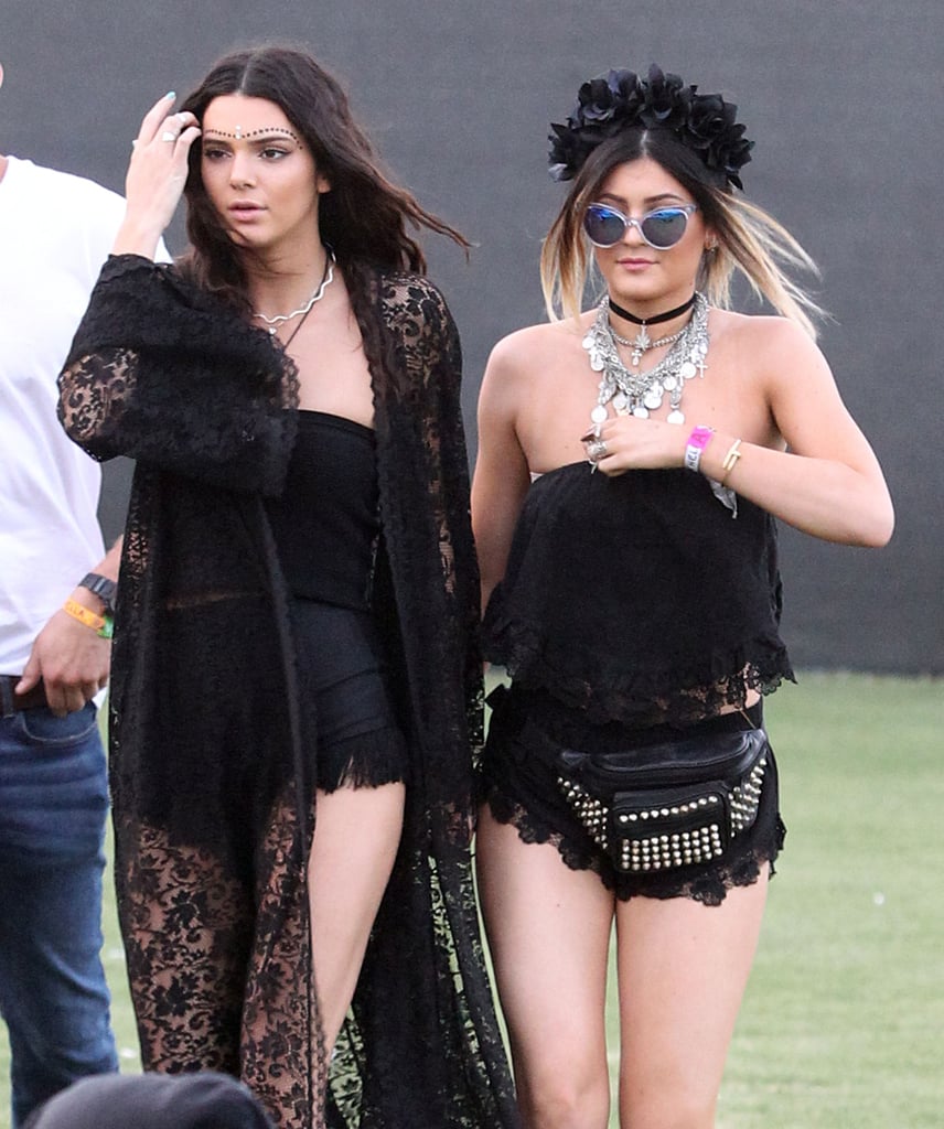 Kendall and Kylie Jenner wore all black.