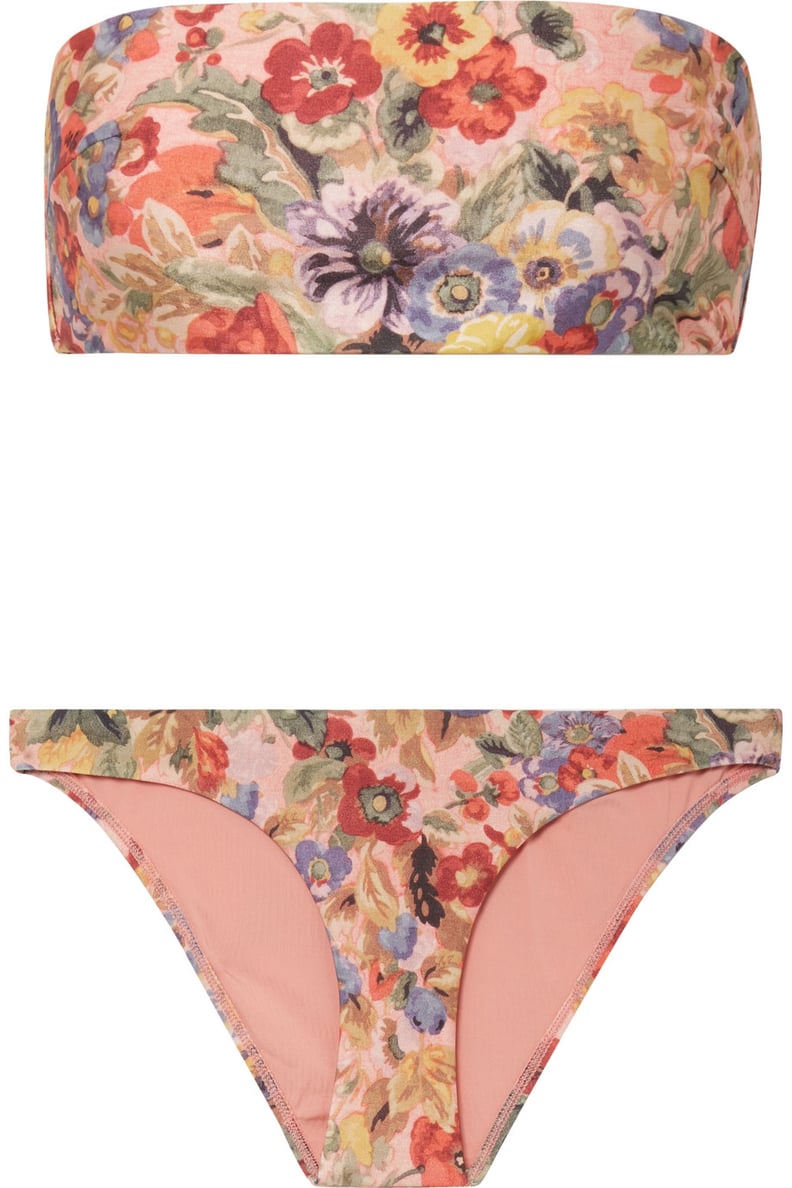 Zimmermann Lovelorn Floral-Print Bandeau Bikini