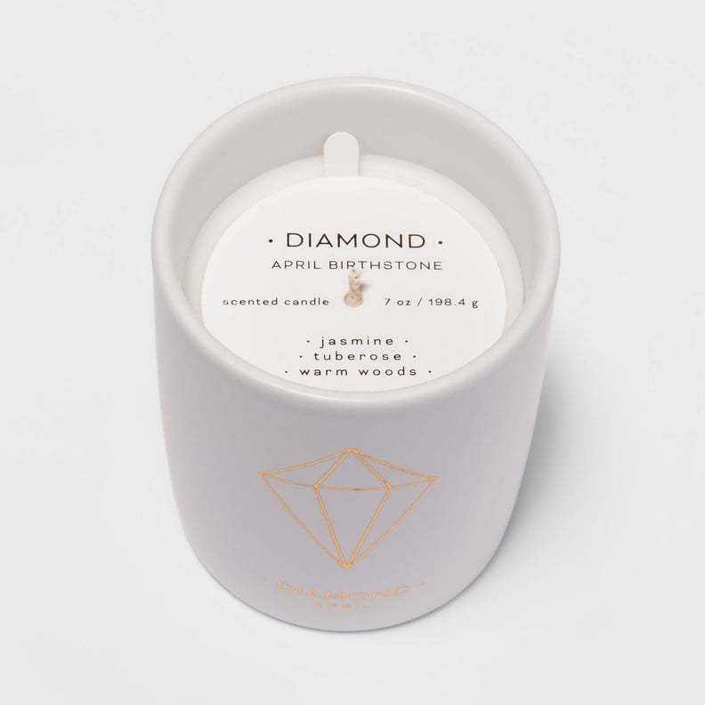 7oz Birthstone Ceramic Jar Diamond Candle (April)