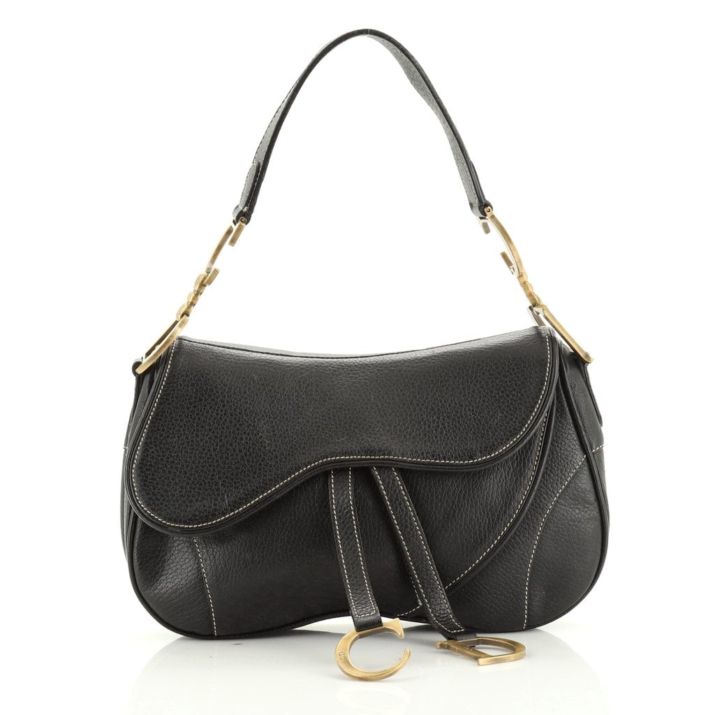Christian Dior Vintage Double Saddle Bag Leather | Best Fashion Items ...