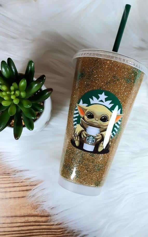 Baby Yoda STARBUCKS Cute Fun STARWARS YODA STARBUCKS Coffee Travel Mug