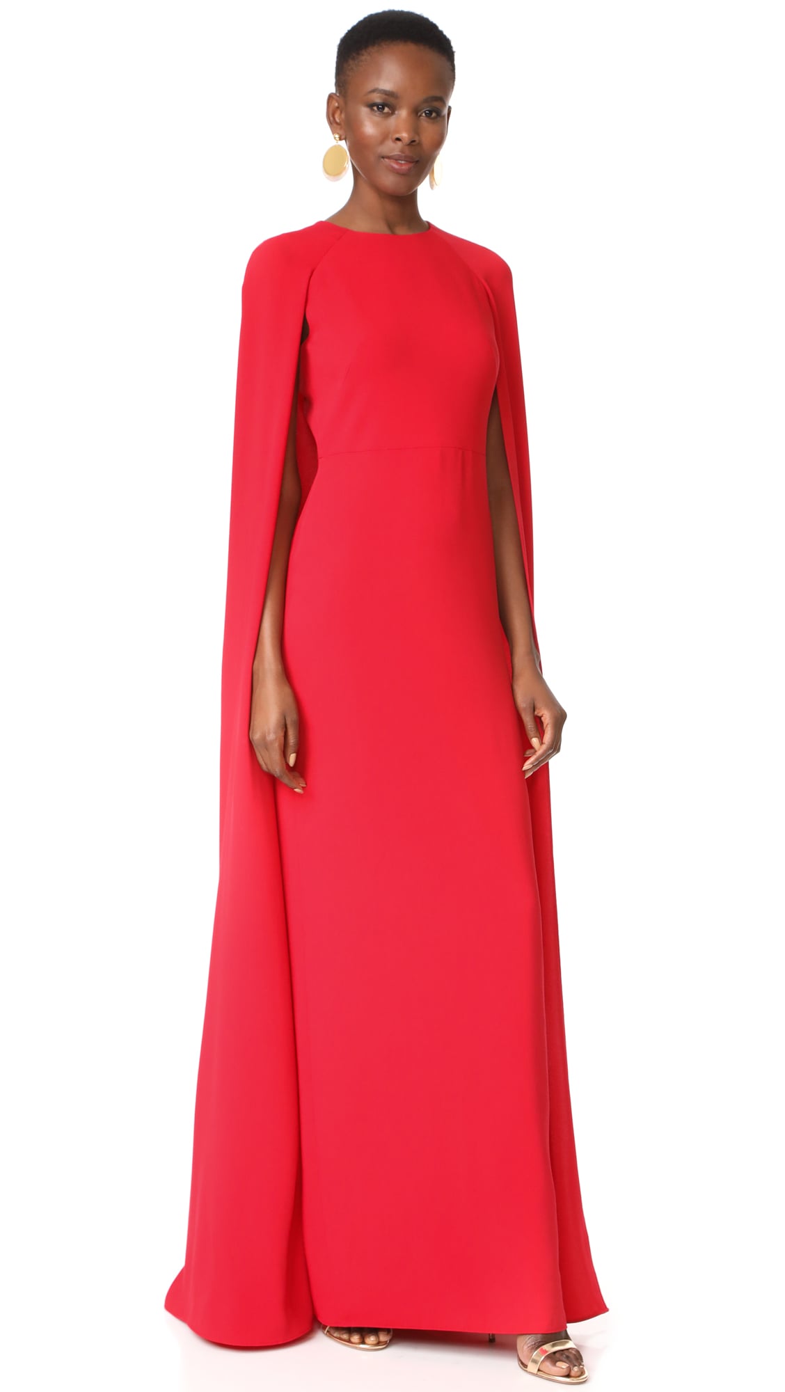Floor length cape dress sale