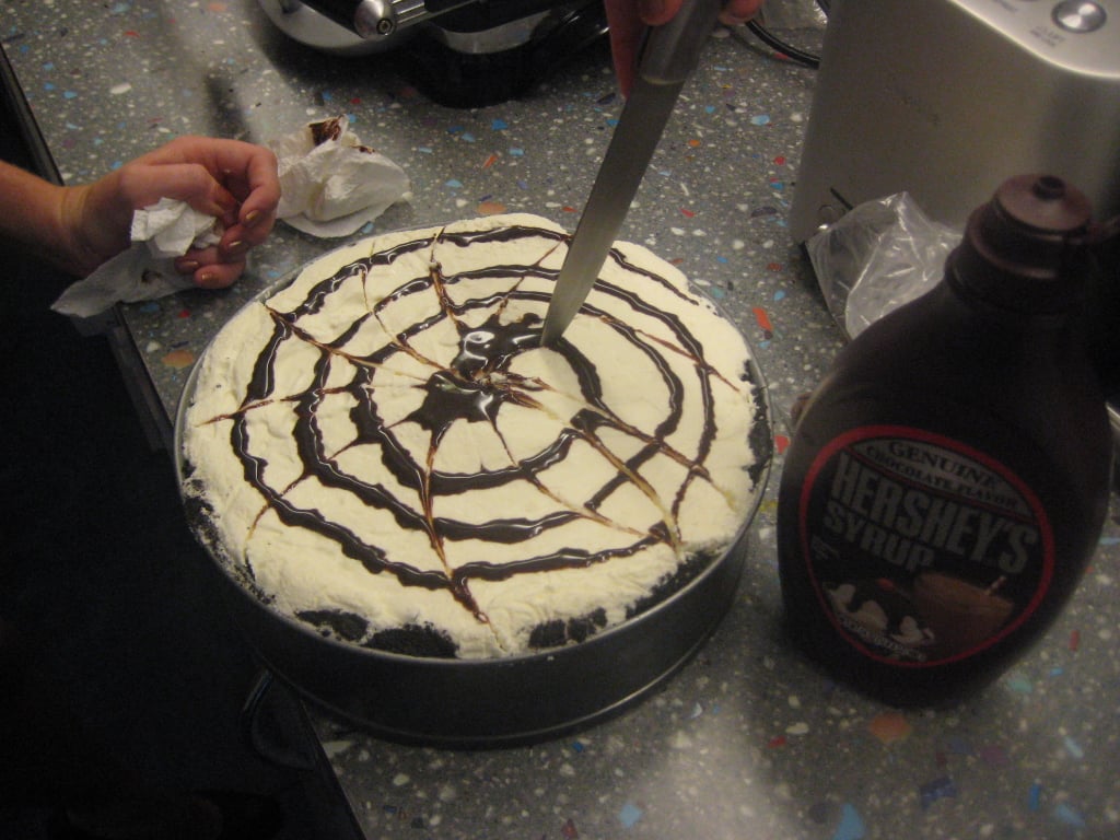 No-Bake Spiderweb Cheesecake
