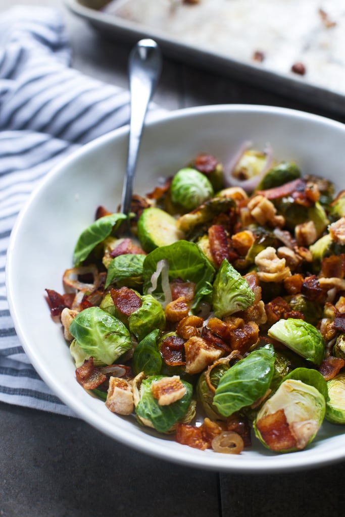Bacon and Brown Sugar Roasted Brussels Sprouts With Shallots and Dried Figs Bacon and Brown Sugar Roasted Brussels Sprouts With Shallots and Dried Figs