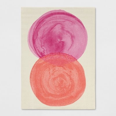 Shapes Tufted Accent Rug in Pink