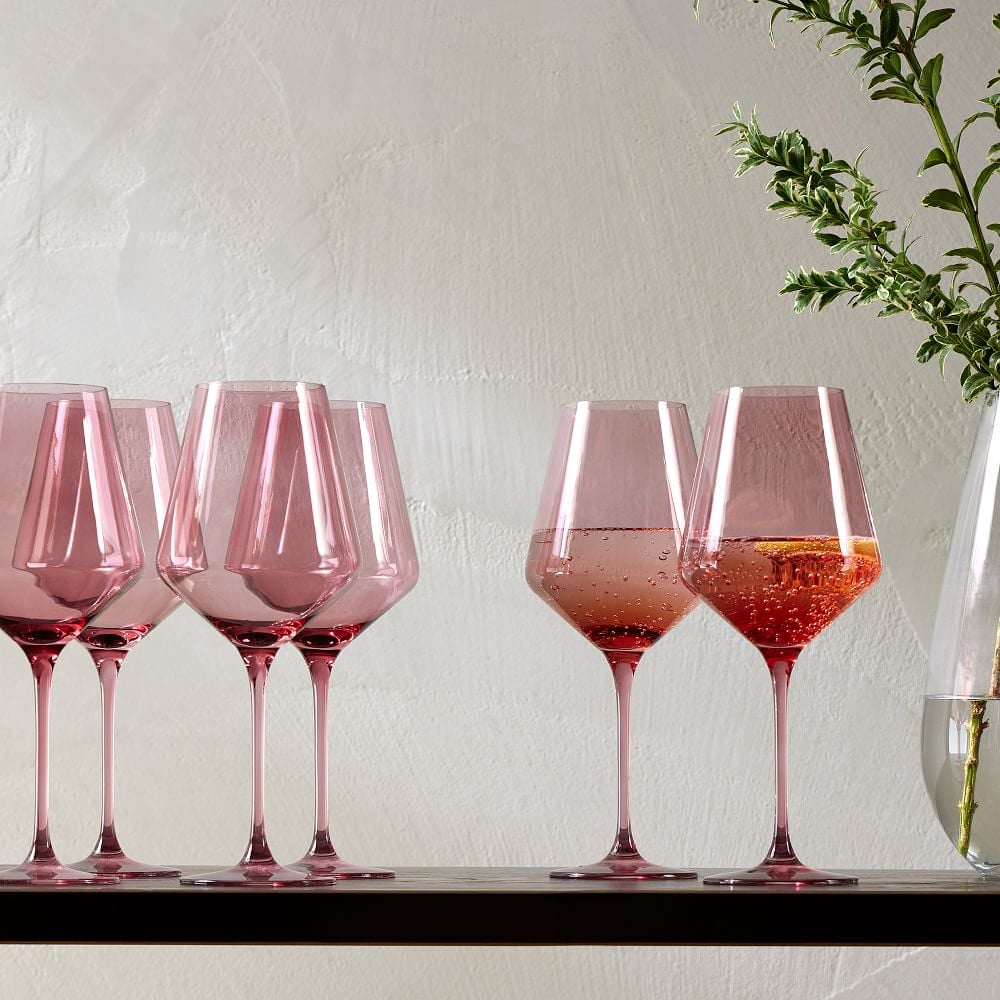 Estelle Colored Glass Stemmed Wine Glass Set