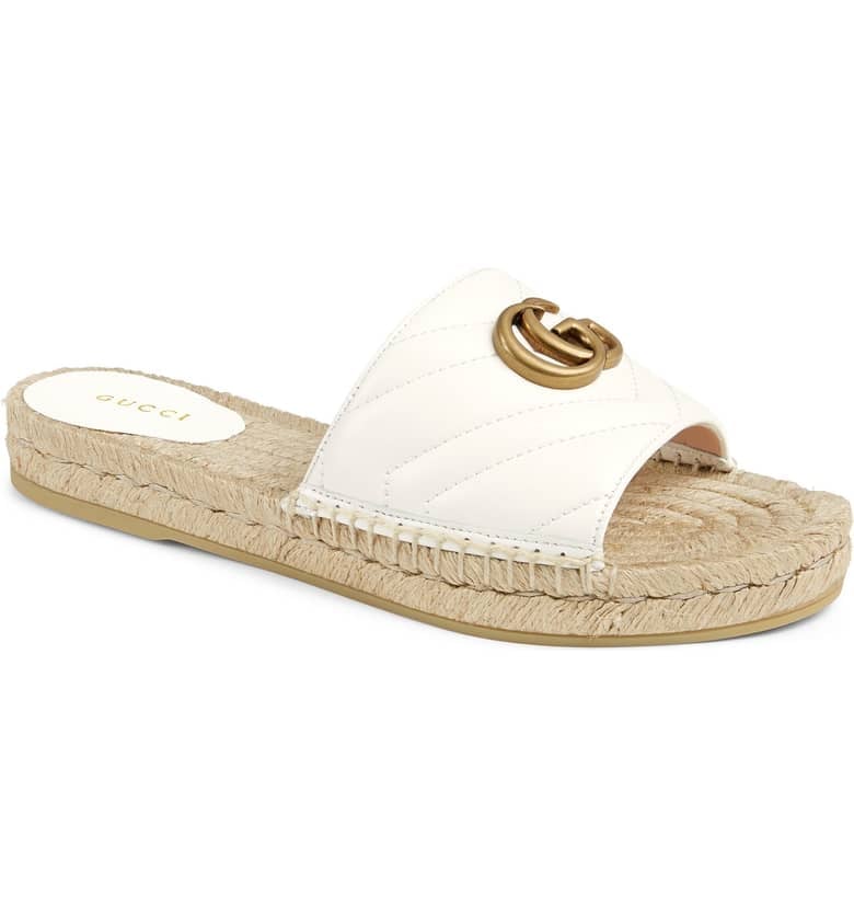 Gucci Pilar Espadrille Slide Sandals 