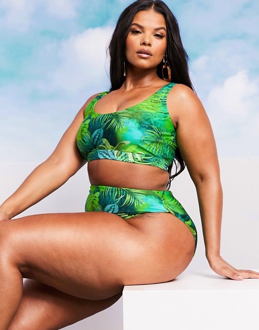 ASOS High Waist Bikini in Palm Print