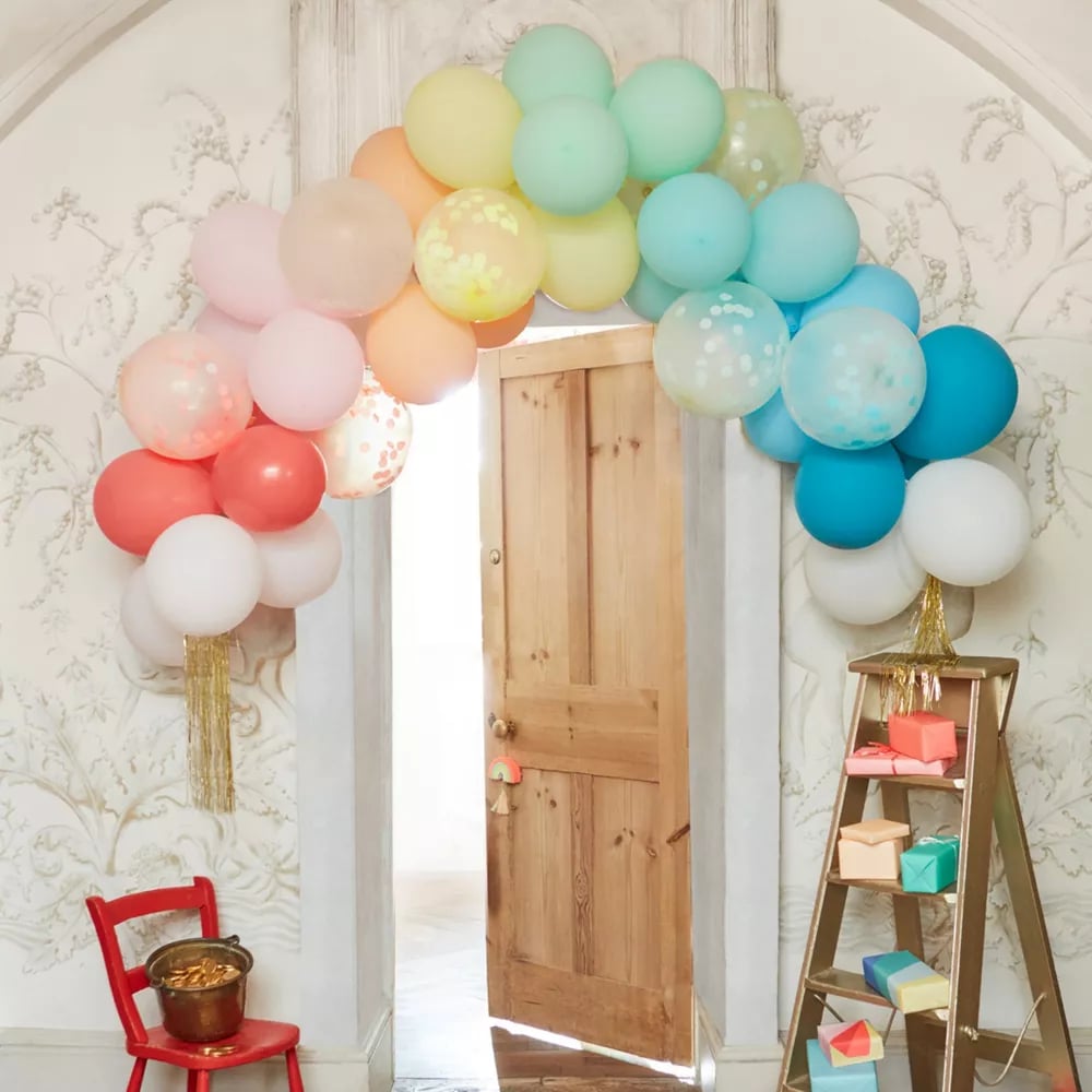A Rainbow Balloon Arch