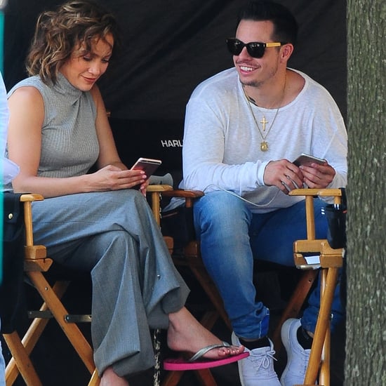 Jennifer Lopez and Casper Smart on the Shades of Blue Set