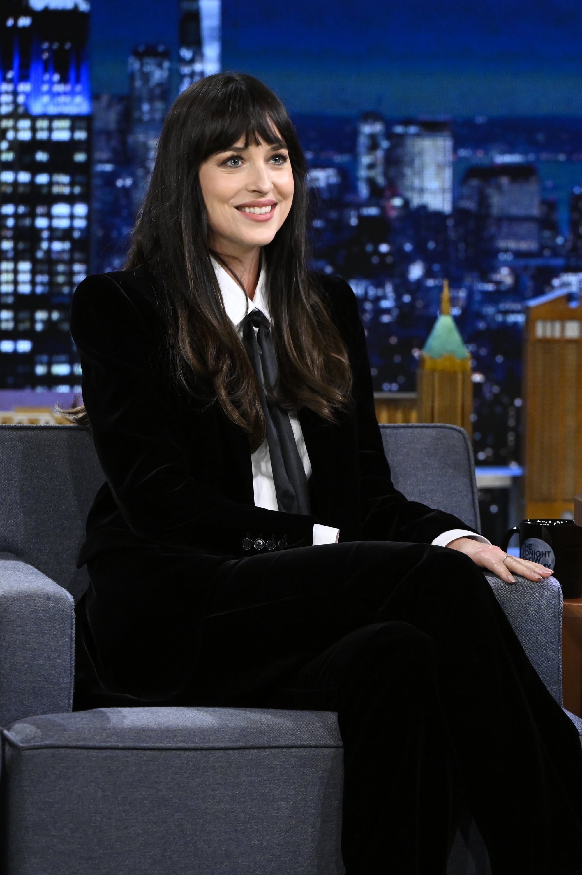 THE TONIGHT SHOW STARRING JIMMY FALLON -- Episode 1670 -- Pictured: Actress Dakota Johnson during an interview on Tuesday, June 14, 2022 -- (Photo by: Todd Owyoung/NBC/NBCU Photo Bank via Getty Images)