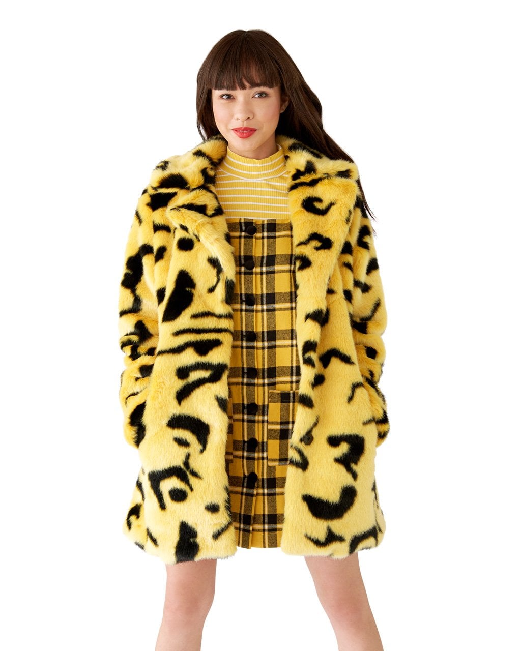 Lazy oaf yellow leopard coat cheap