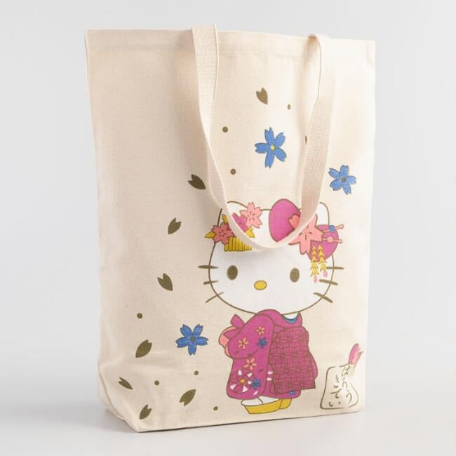Spring Hello Kitty Canvas Tote Bag